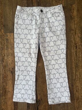 Cabi Nautical Rope Print Cropped Pants Size 6